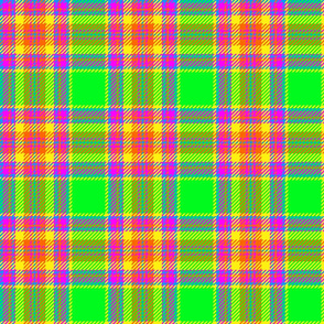 neon plaid green