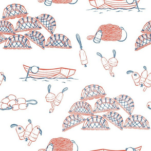 Lobster Fishing Season Nautical Toile