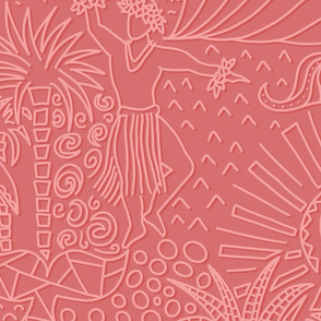 Polynesian Scenery Pink - Large