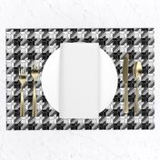 owl houndstooth black and white