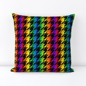 cat houndstooth black and rainbow