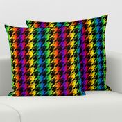 cat houndstooth black and rainbow