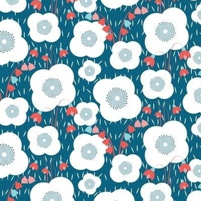 Small scale • Neutral Botanicals - Poppies blue