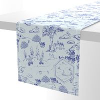 Kids play Toile, blue tone