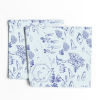 Kids play Toile, blue tone