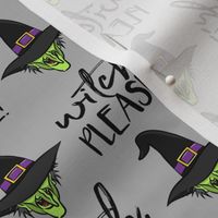 witch, please! - witch halloween - grey - LAD20