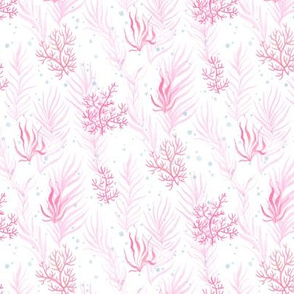 Pink Corals & Seaweed (white) 6"