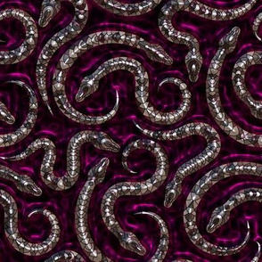 small SNAKE METALLIC effect ON fuchsia pink FLWRHT