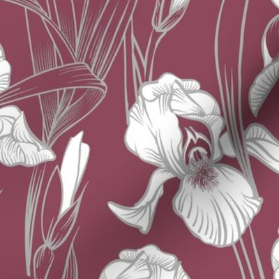 Toile Twilight Iris | Dusty Rose+Silvery Gray+White