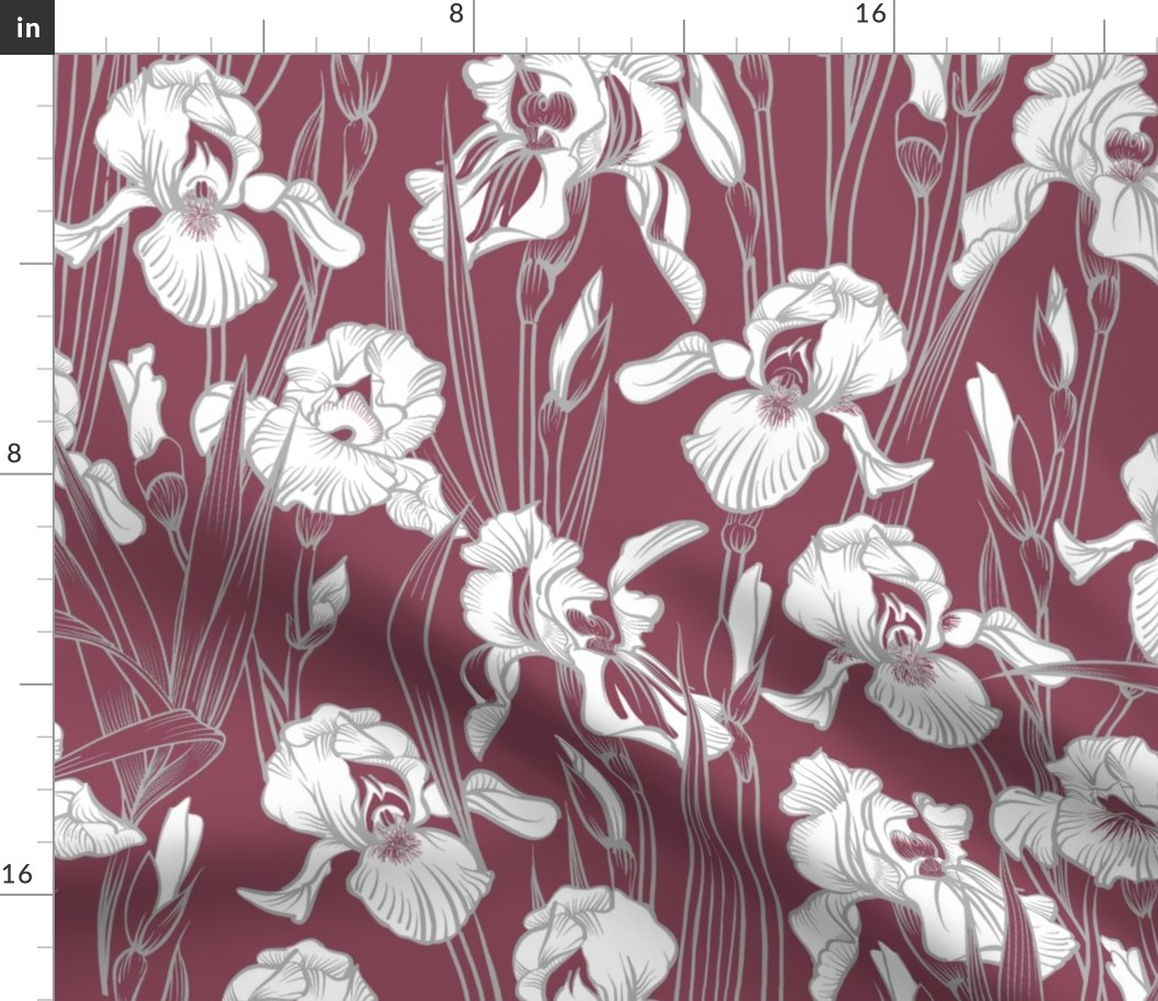 Toile Twilight Iris | Dusty Rose+Silvery Gray+White