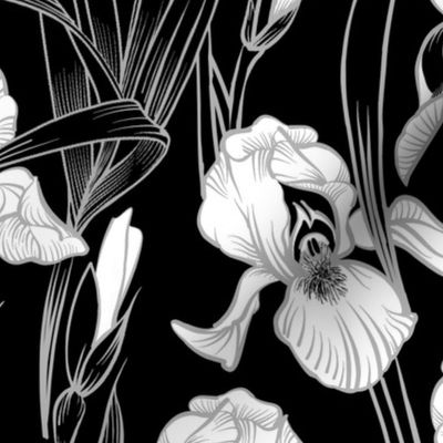 Toile Twilight Iris | Black+Silvery Gray+White