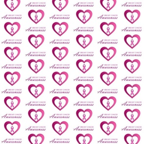 Breast cancer awareness ribbon and pink heart  