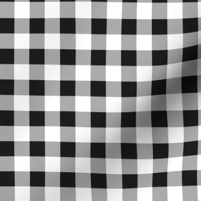 gingham black and white small