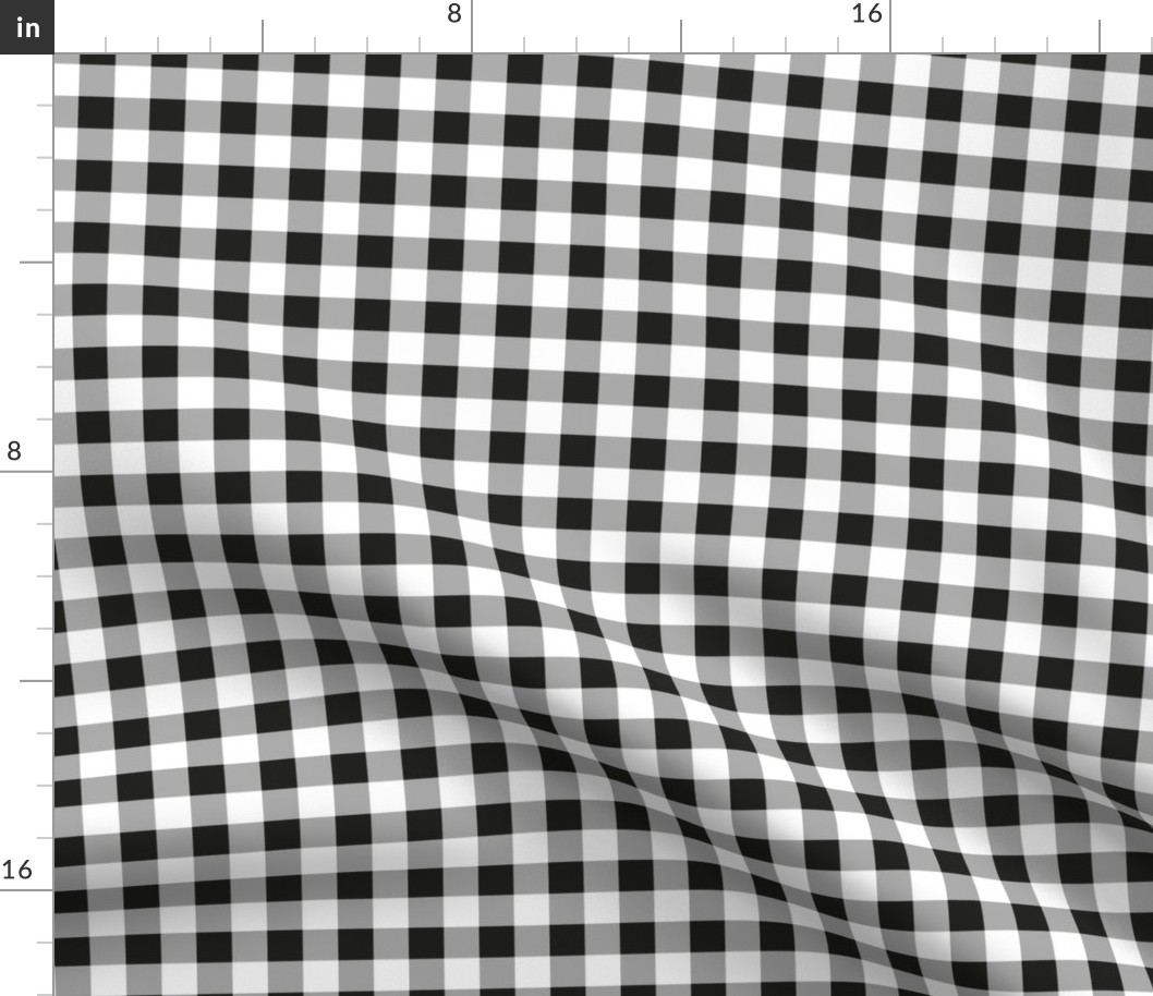 gingham black and white small