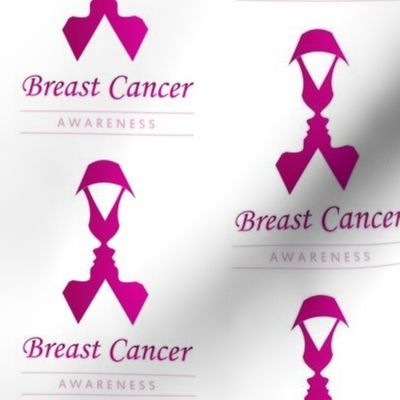 Breast Cancer Pink Ribbon- Ribbon with faces of 2 women