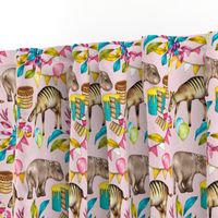Africa is My Happy Place - tropical west Africa inspired toile on pale pink