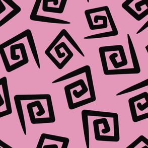 1980’s Pink and Black Geometric Swirls