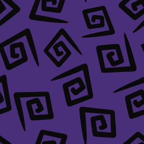 1980’s Purple and Black Geometric Swirls
