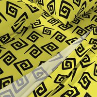 1980’s Yellow and Black Geometric Swirls