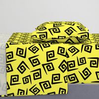 1980’s Yellow and Black Geometric Swirls