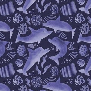 Dolphins - Indigo + Purple