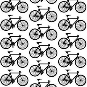 black bicycles on white
