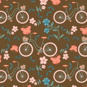 Vintage bicycle and butterflies