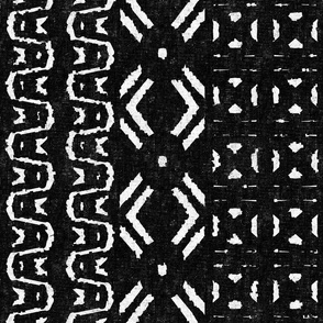 Mud Cloth 10 black and white large scale 