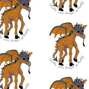 Giraffe was dragon on monday-Sticker