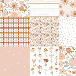 terra firma blush floral cheater quilt 