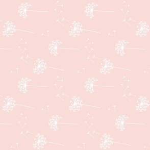 dandelions {1 smaller} blushing pink reversed earthy tones horizontal 25% smaller scale