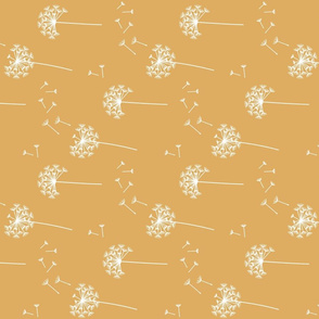 dandelions {1 smaller} golden reversed earthy tones horizontal 25% smaller scale