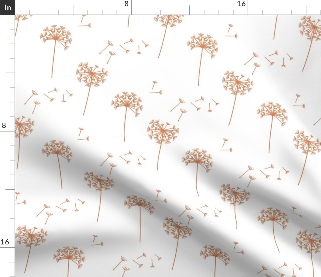 dandelions {1 smaller} terracotta earthy tones 25% smaller scale