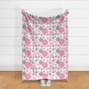 Pink Gray Polka Dot Geometric Circle 