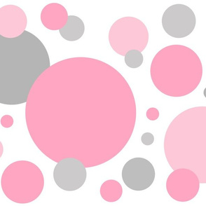 Pink Gray Polka Dot Geometric Circle 