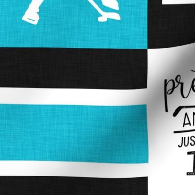 Women's Hockey//USA//Pretty & Nice//Turquoise - Wholecloth Cheater Quilt