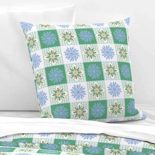 Pua kenikeni Faux Quilt-blue