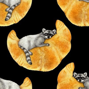 Raccoon on a Crescent Croissant Moon - medium 