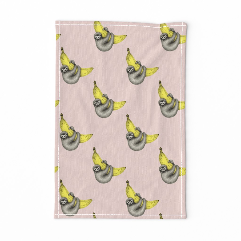 Bananas About You - sloth illustration on pink - medium