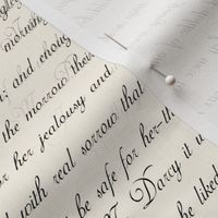 Jane Austen Pride text on antique parchment white