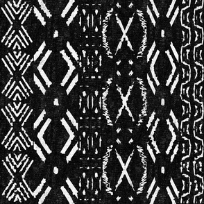 Mud Cloth 2 black and white large scale 