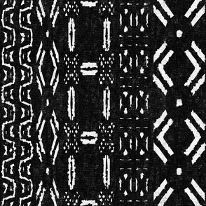 Mud Cloth 1 black and white large scale 