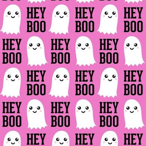 HEY BOO - ghost - cute halloween - pink - LAD20