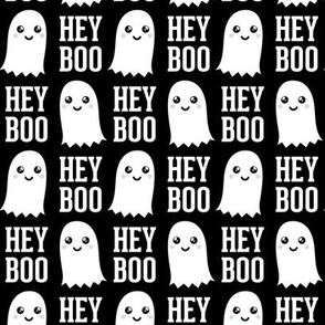HEY BOO - ghost - cute halloween - black - LAD20