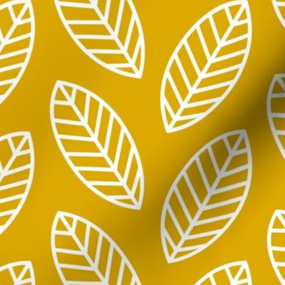 Minimalist Leaves in Mustard