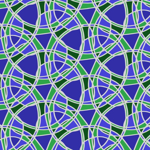 Spiral Mosaic Blue and Green