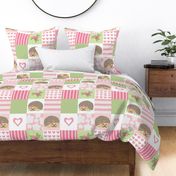 hedgehogs and roses wholecloth 6 inch blocks