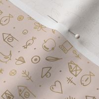 Retro doodles Small scale rose gold