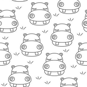 hippo face outlines