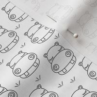 tiny hippo face outlines